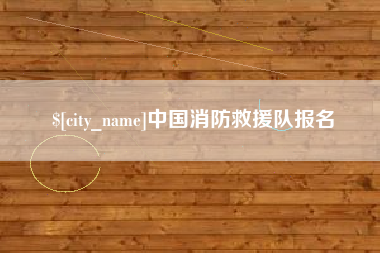 东海中国消防救援队报名