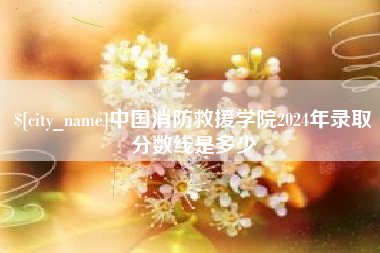 东海中国消防救援学院2024年录取分数线是多少