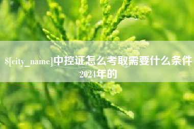 东海中控证怎么考取需要什么条件2024年的