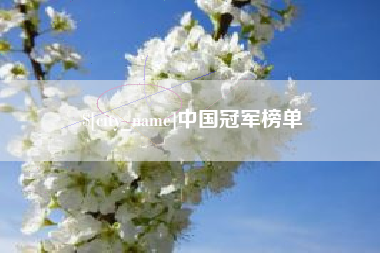 东海中国冠军榜单