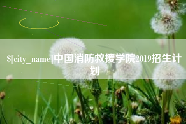 东海中国消防救援学院2019招生计划